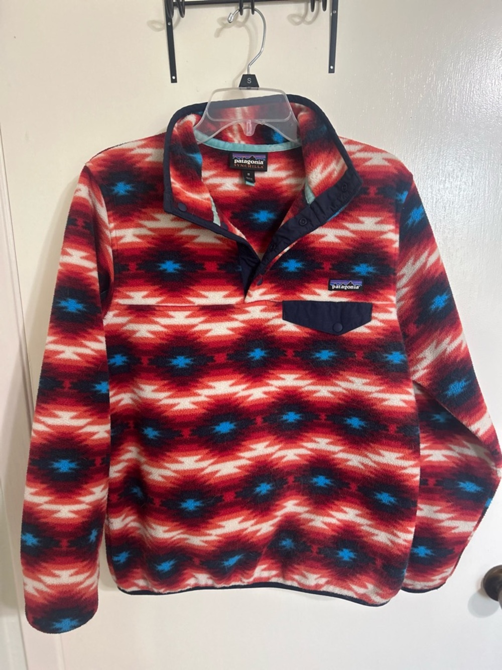 Patagonia Red Aztec Synchilla Pullover